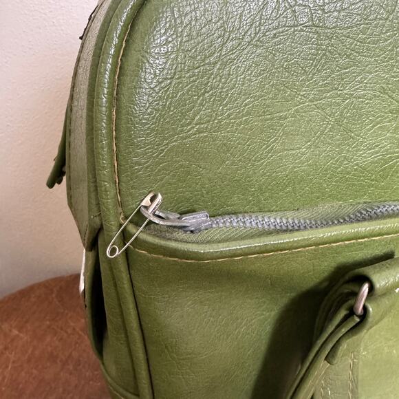 Vintage Samsonite Silhouette Denver, CO Green Zipper Carry-on Train Bag Handles - Picture 3 of 16